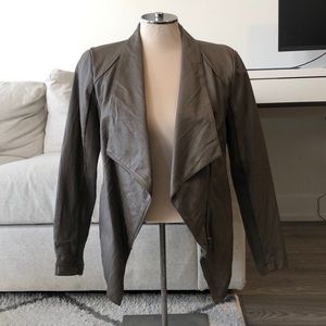 Taupe Faux Leather Jacket